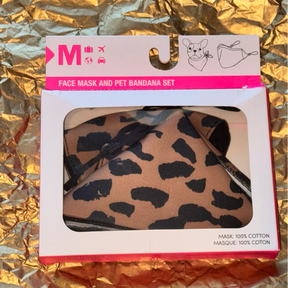 Fur Mama/Baby Leopard Print Face Mask and Bandana Matching Set!